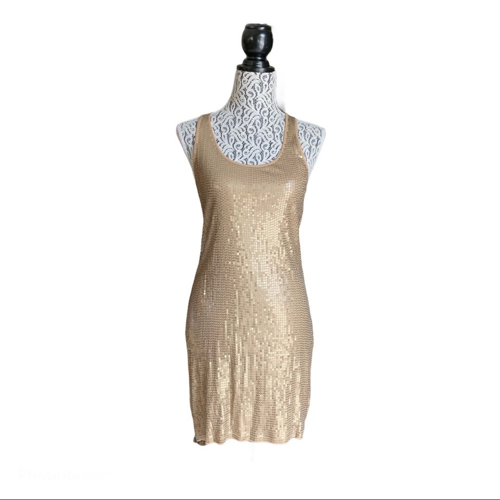 MICHAEL Michael Kors Sequin Tank Dress Gold XS